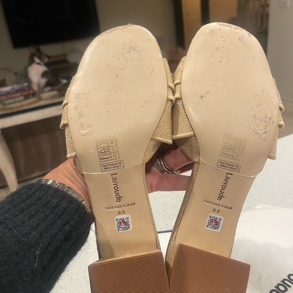 Larroude Tan Ruffle Heels - Picture 8 of 8